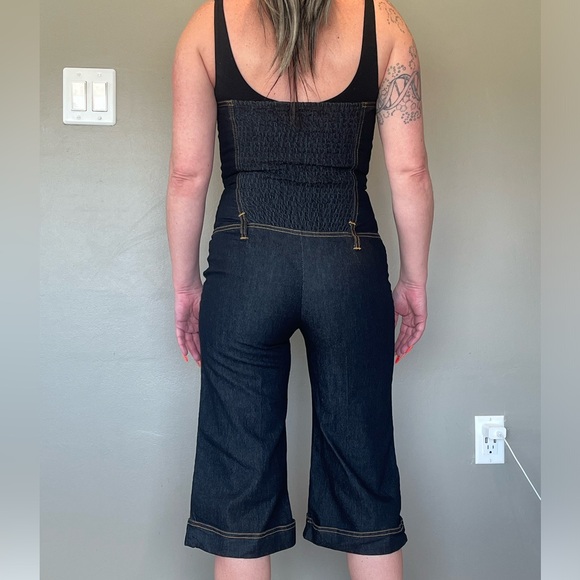 Amazing denim vintage Bisou Bisou capri jumpsuit - Picture 2 of 8